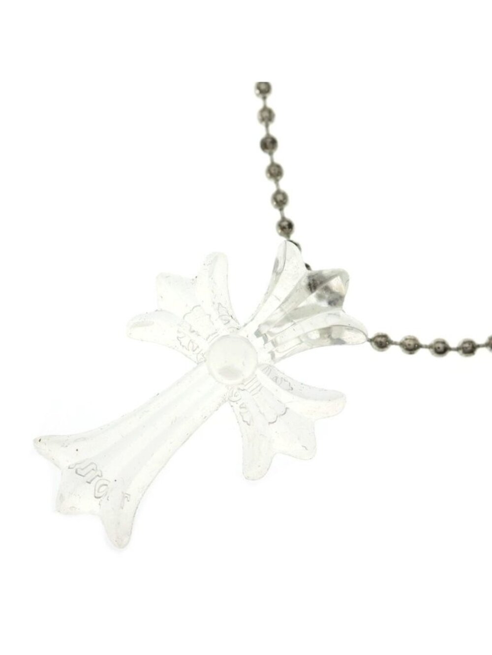 Chrome Hearts Rubber CH Small CH Cross Necklace Silicone Clear